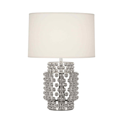 Dolly Table Lamp in Nickel Metallic/White (Small).