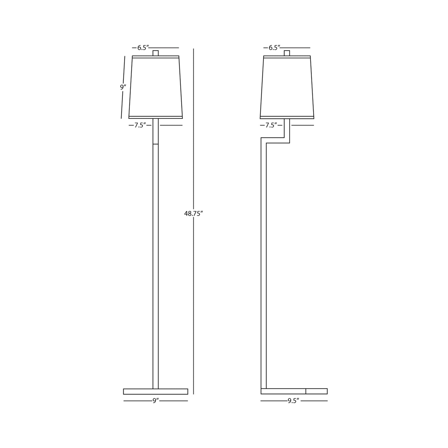Doughnut C Floor Lamp - line drawing.