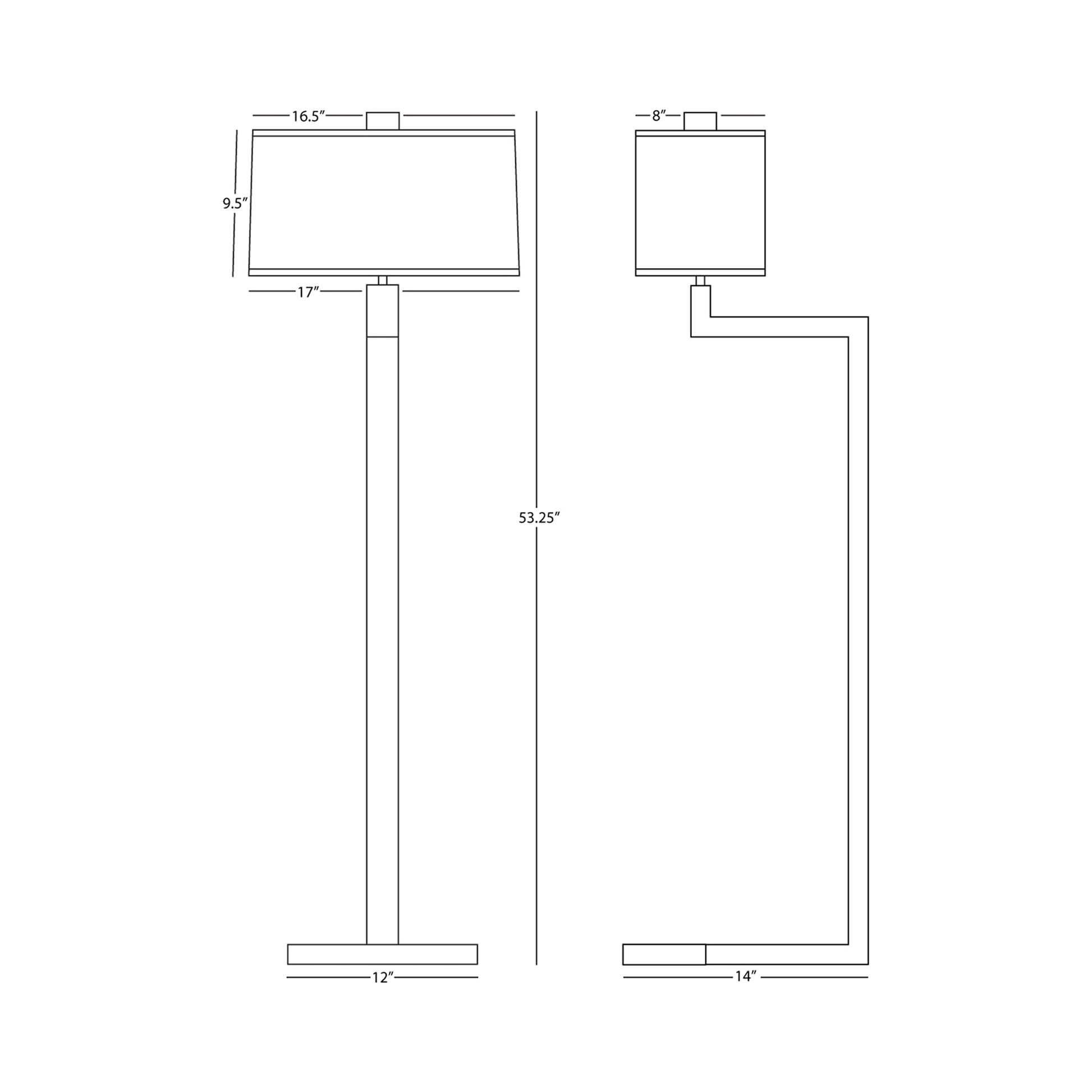 Doughnut C Floor Lamp - line drawing.