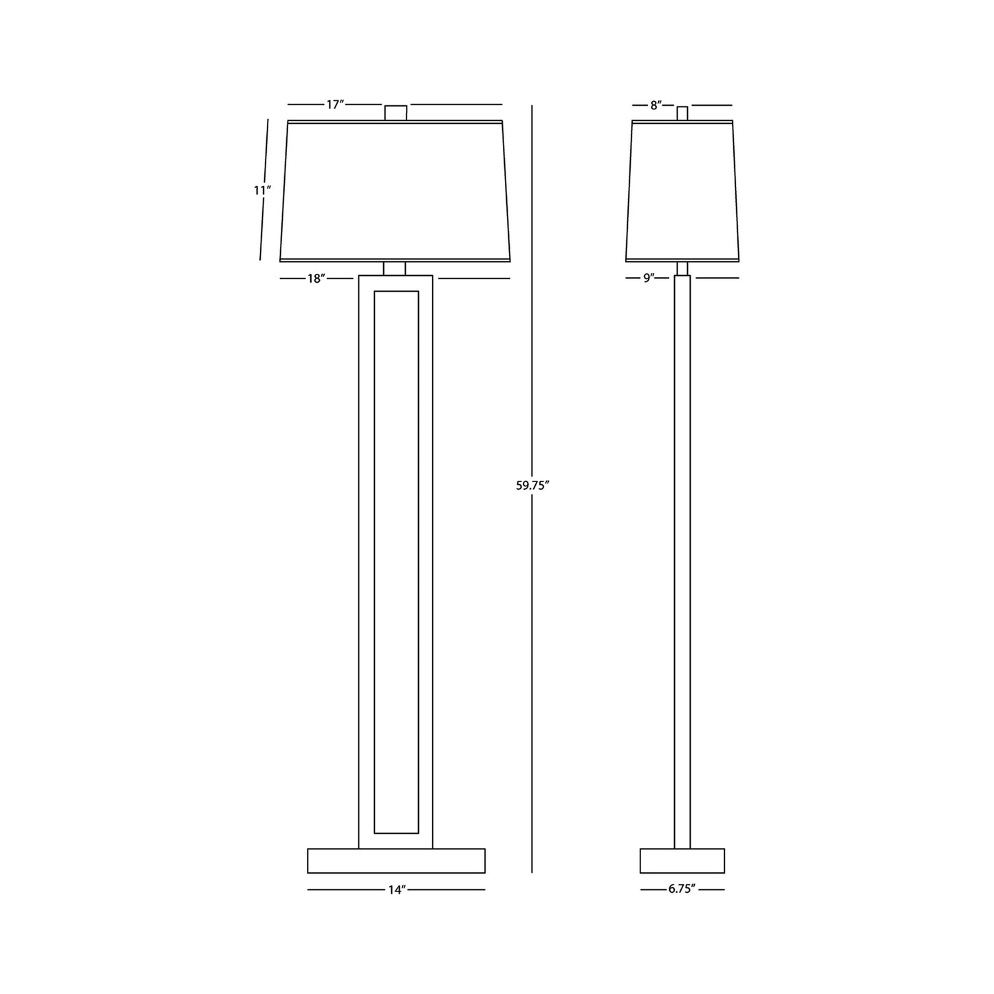 Doughnut Floor Lamp - line drawing.