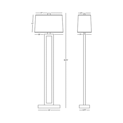 Doughnut Floor Lamp - line drawing.