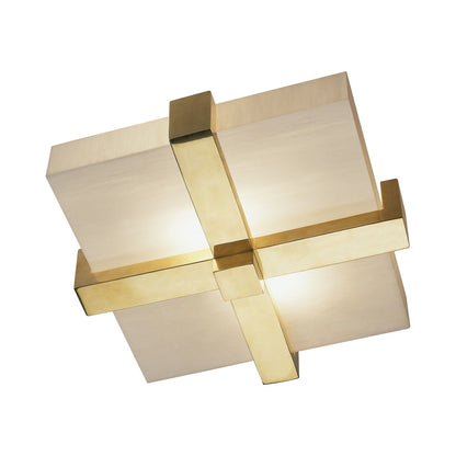 Doughnut Flush Mount Ceiling Light in Natural Brass.