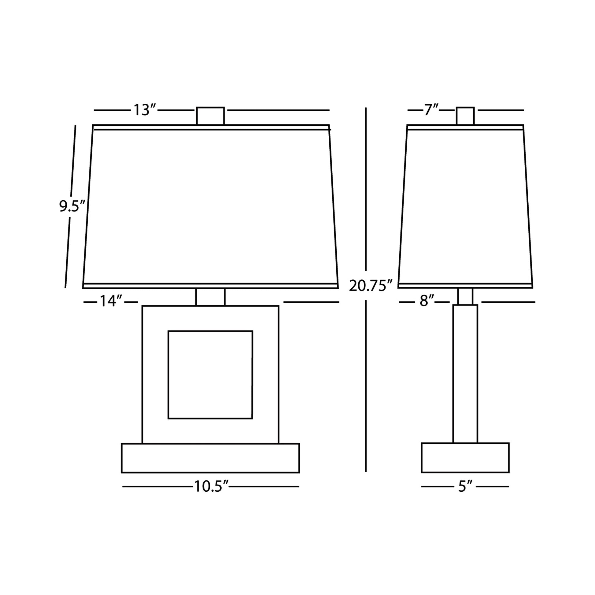 Doughnut Table Lamp - line drawing.