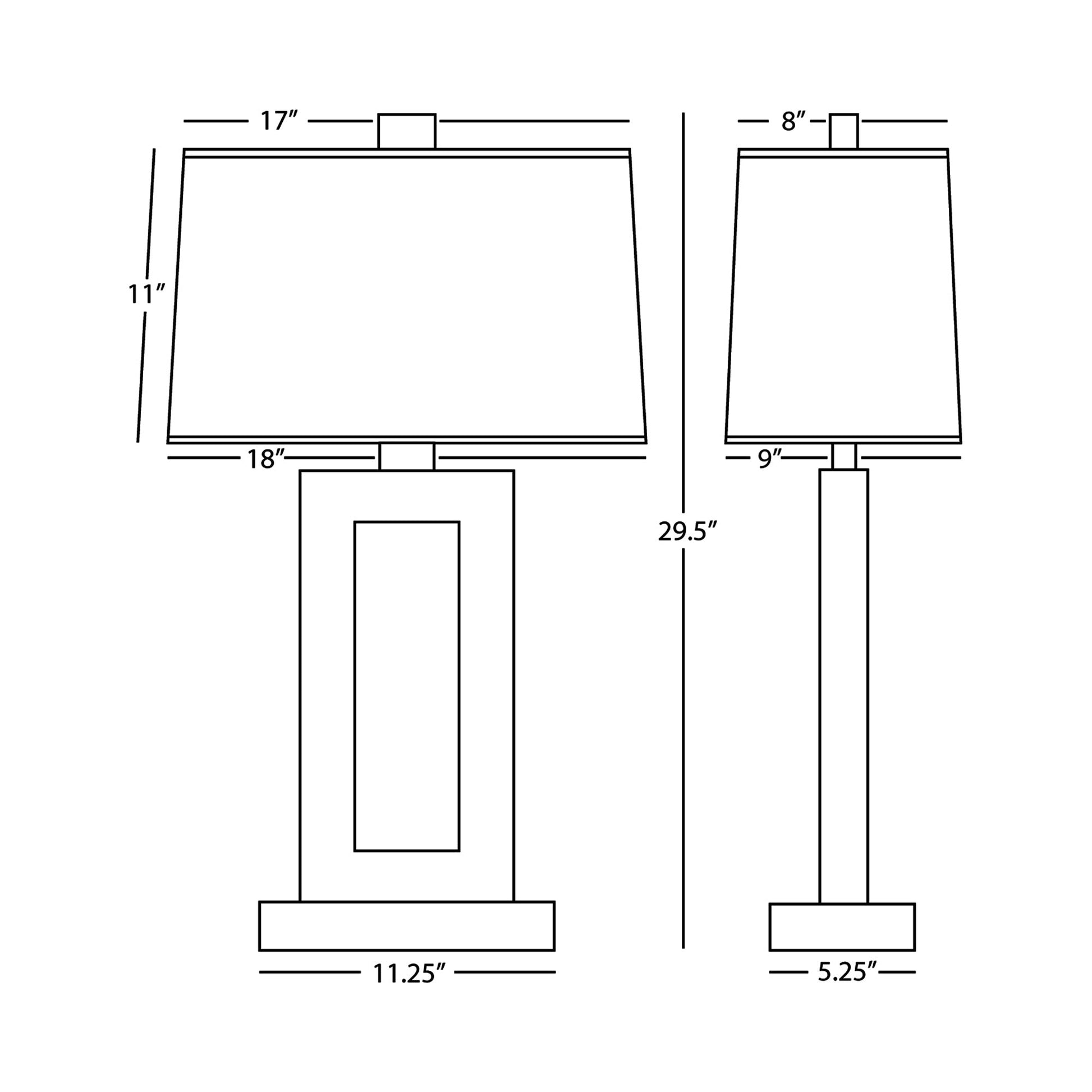 Doughnut Table Lamp - line drawing.