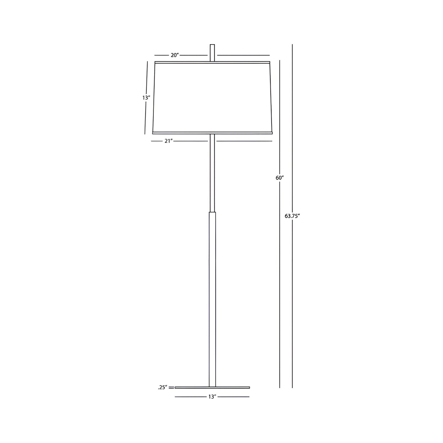 Echo Floor Lamp - line drawing.