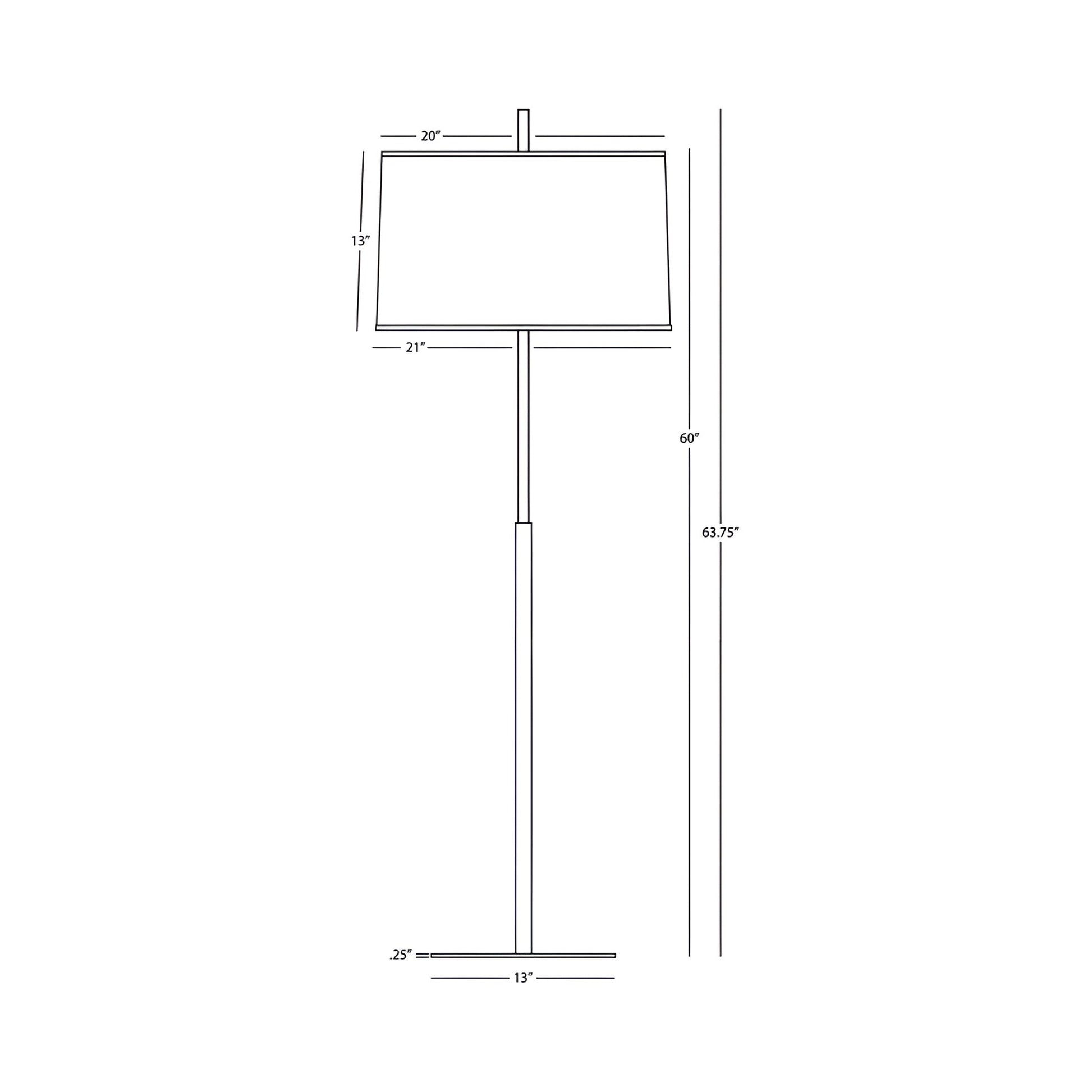 Echo Floor Lamp - line drawing.