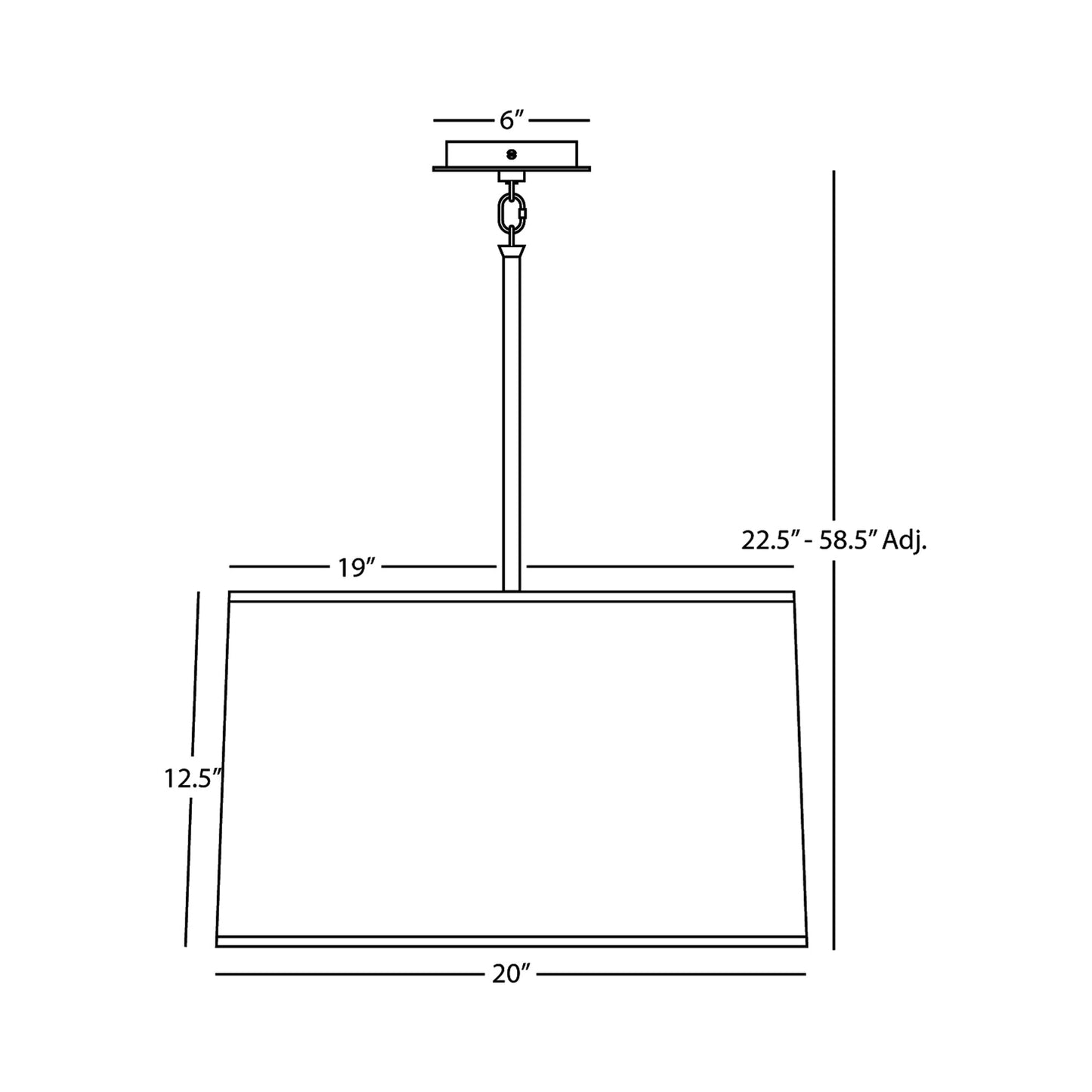 Echo Pendant Light - line drawing.