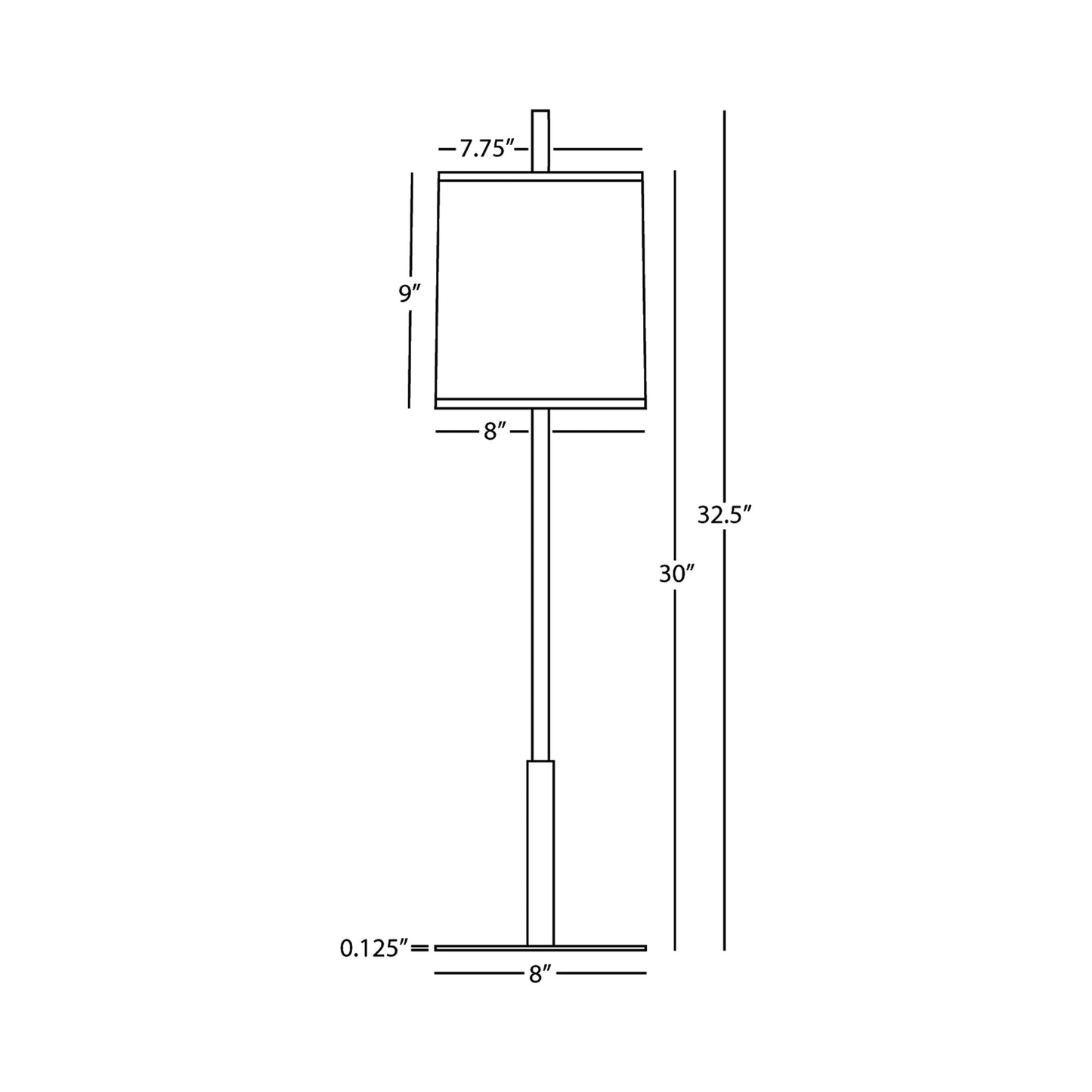 Echo Table Lamp - line drawing.