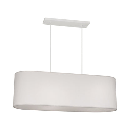 Elena Linear Chandelier in Pearl Dupioni.