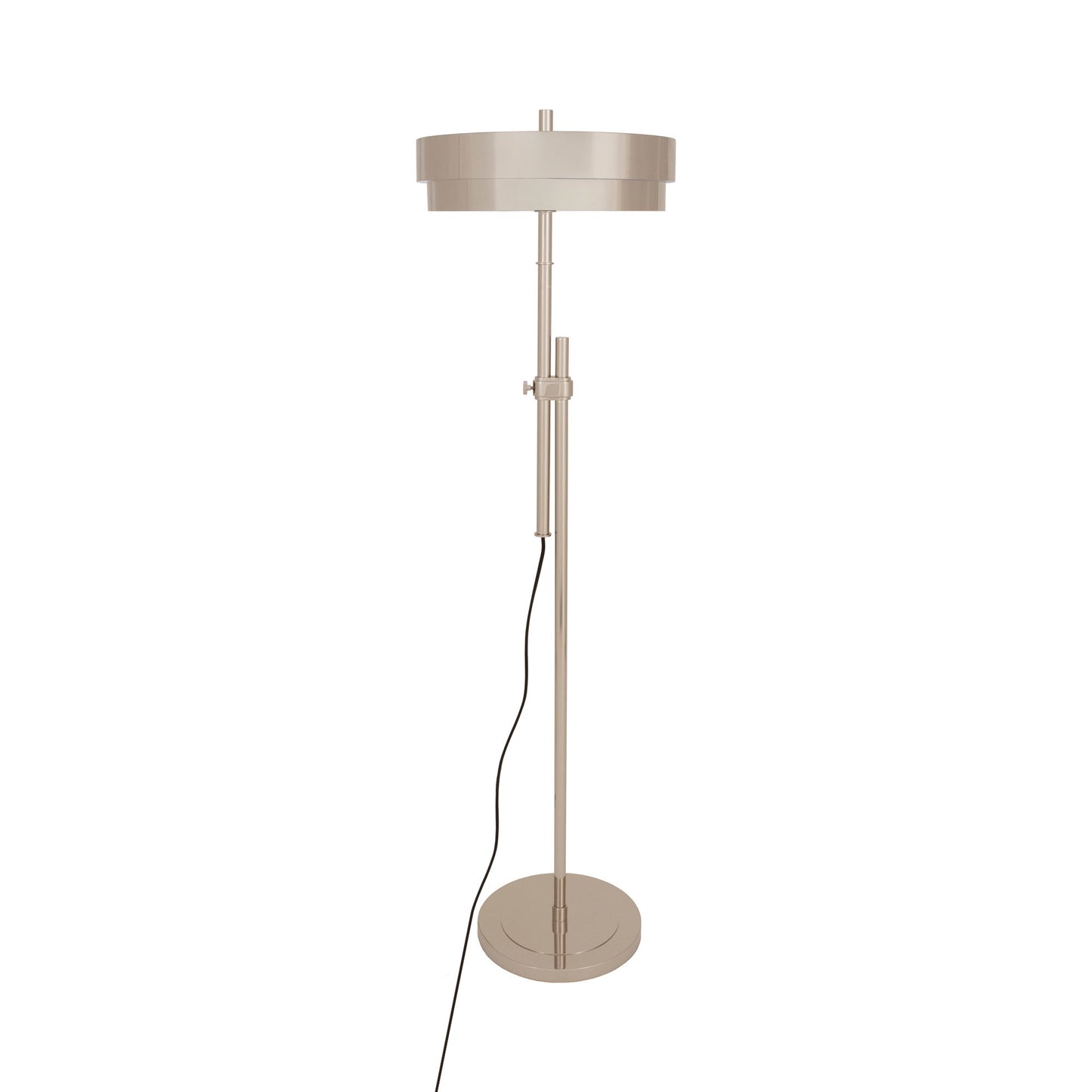 Elliott Floor Lamp in Polished Nickel.