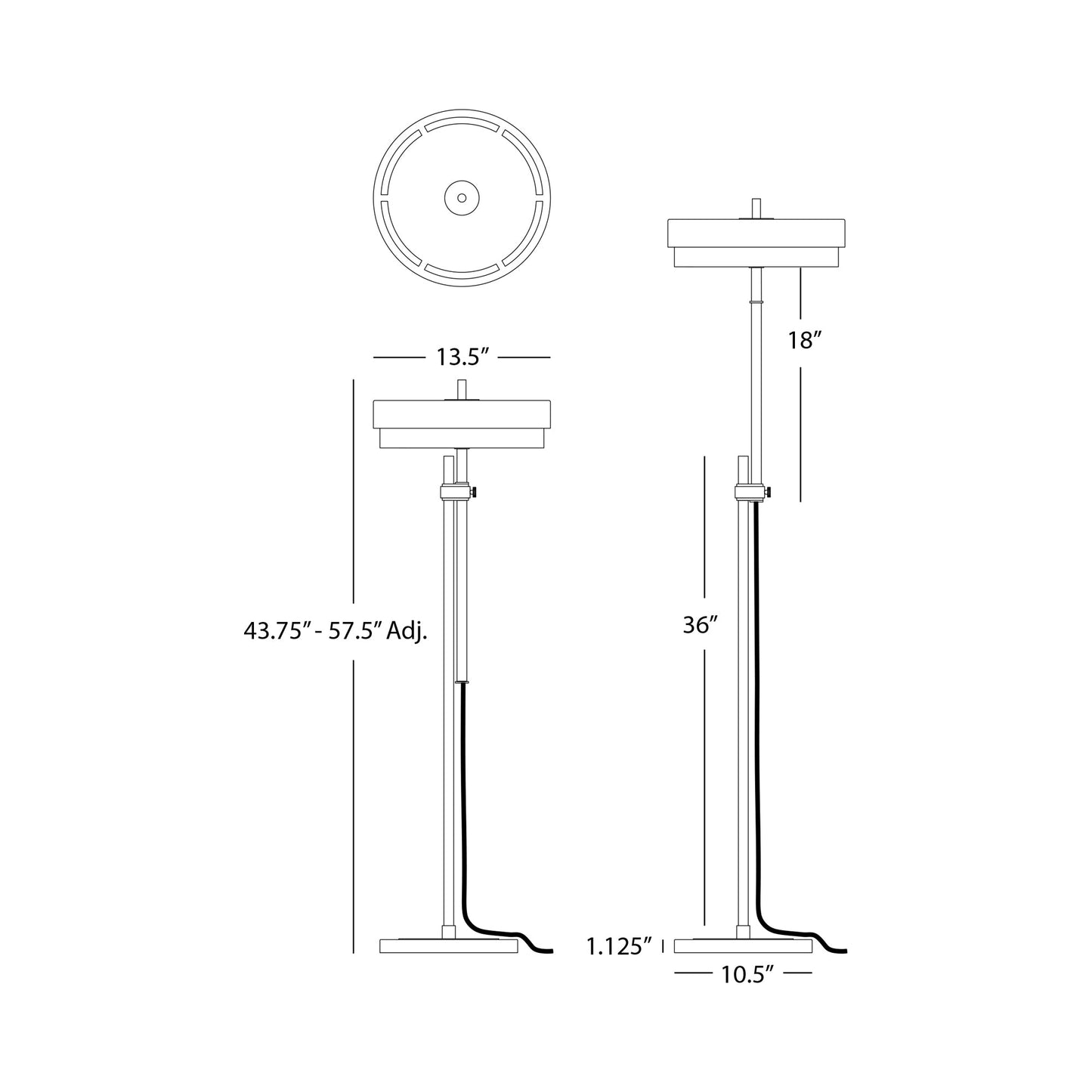 Elliott Floor Lamp - line drawing.