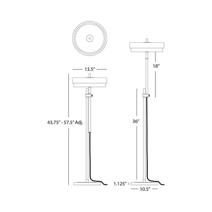 Elliott Floor Lamp - line drawing.