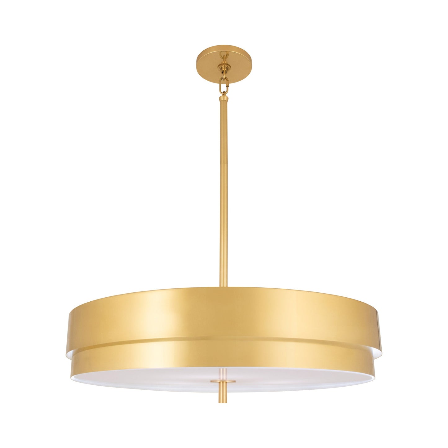 Elliott Pendant Light in Modern Brass.