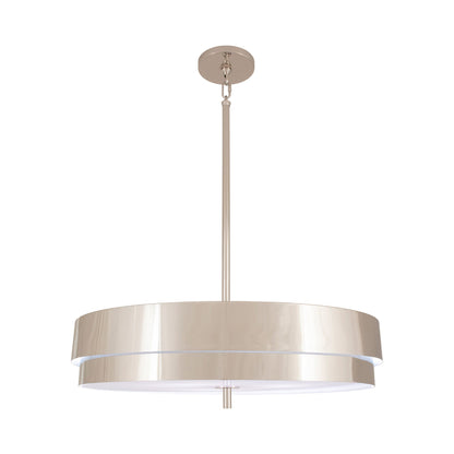 Elliott Pendant Light in Polished Nickel.