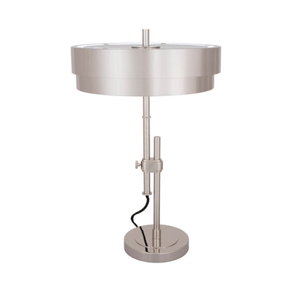 Elliott Table Lamp in Polished Nickel.