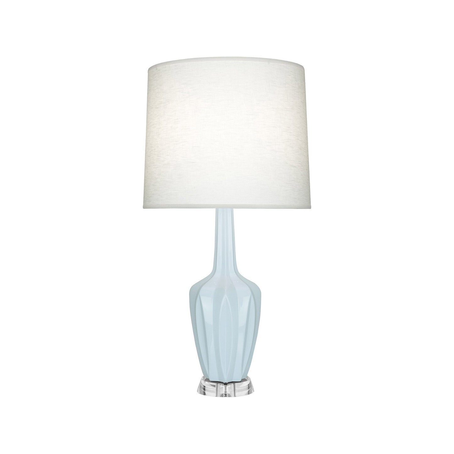 Emma Table Lamp in Baby Blue/Polished Nickel (Small).