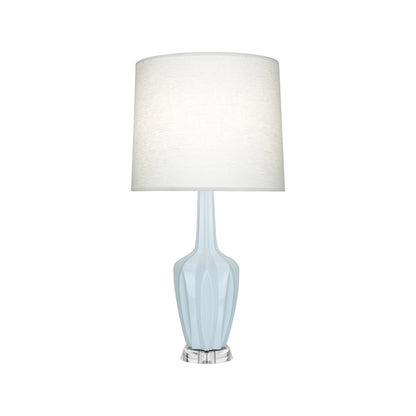 Emma Table Lamp in Baby Blue/Polished Nickel (Small).