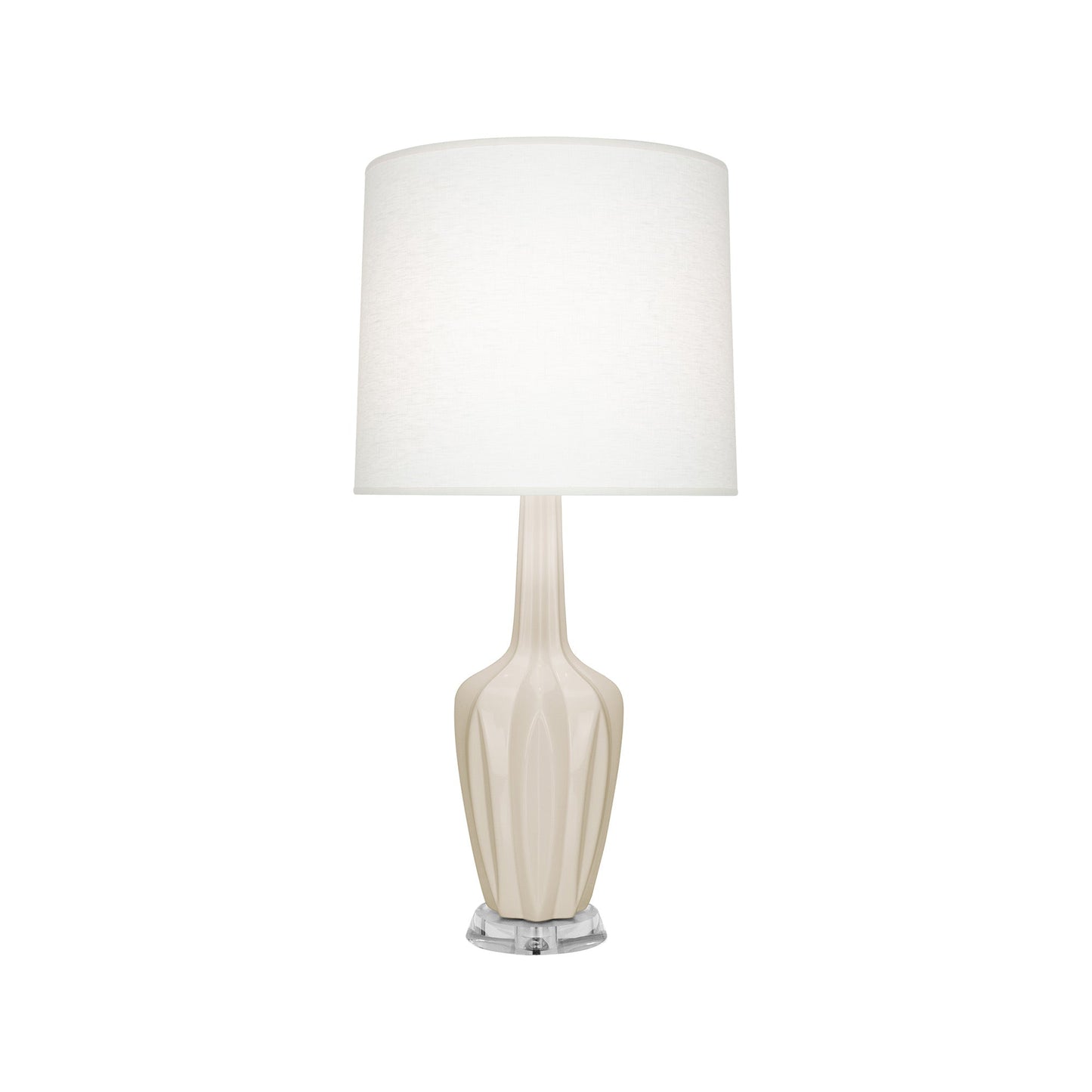 Emma Table Lamp in Bone/Polished Nickel (Small).