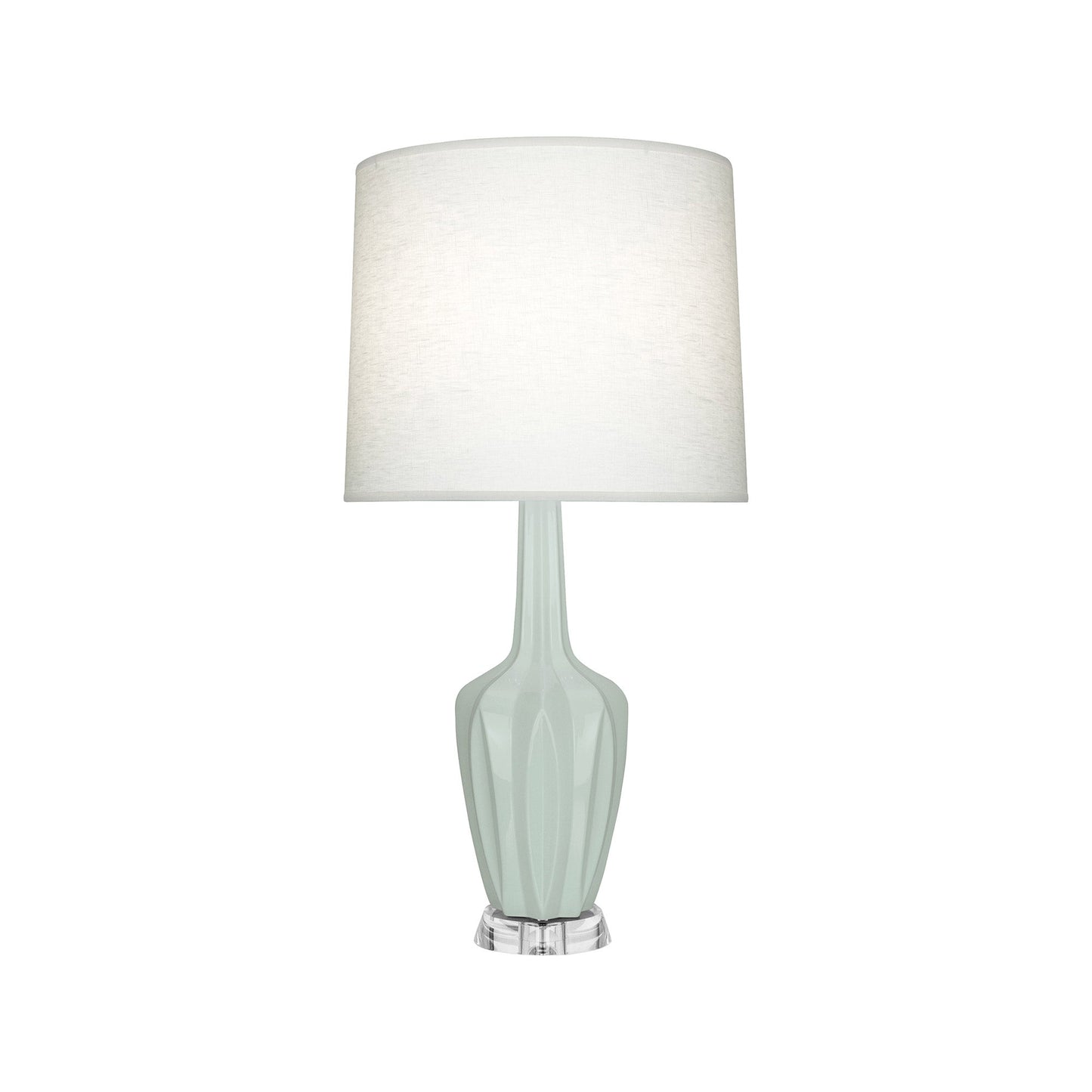 Emma Table Lamp in Celadon/Polished Nickel (Small).