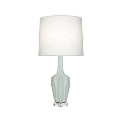 Emma Table Lamp in Celadon/Polished Nickel (Small).
