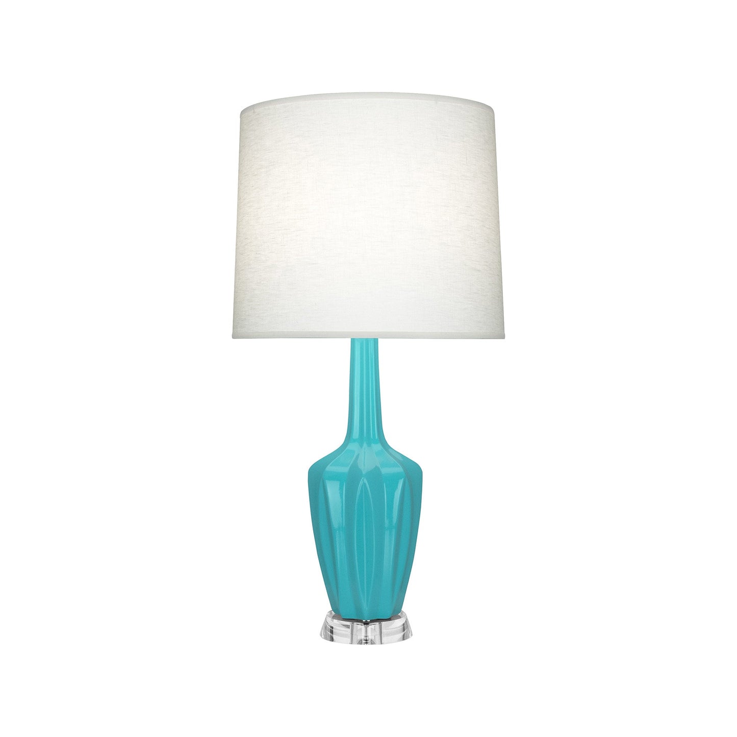 Emma Table Lamp in Egg Blue/Polished Nickel (Small).