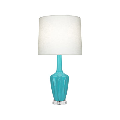 Emma Table Lamp in Egg Blue/Polished Nickel (Small).