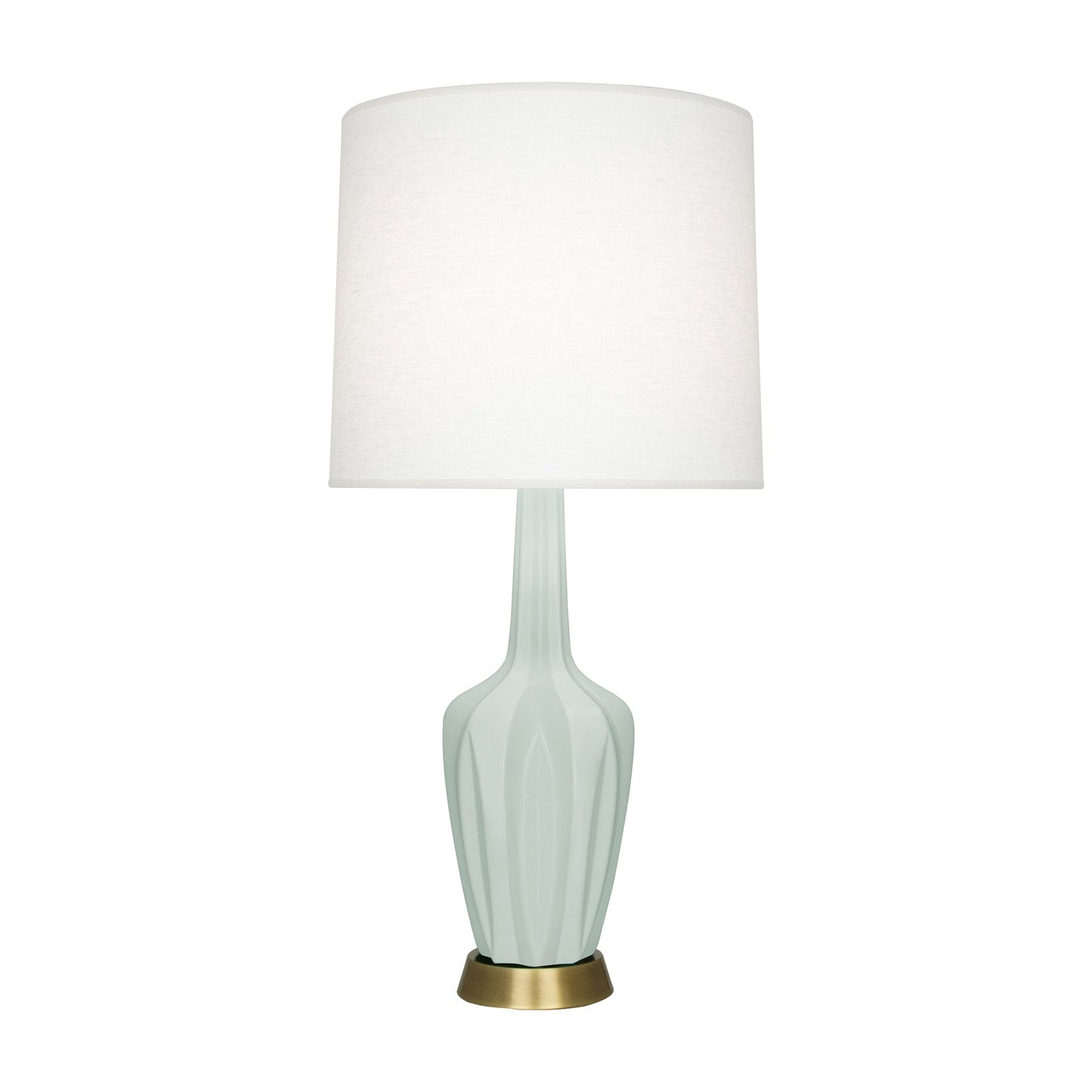 Emma Table Lamp in Matte Celadon/Warm Brass (Large).