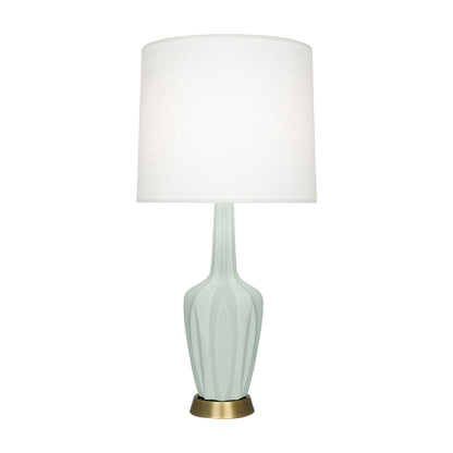 Emma Table Lamp in Matte Celadon/Warm Brass (Large).