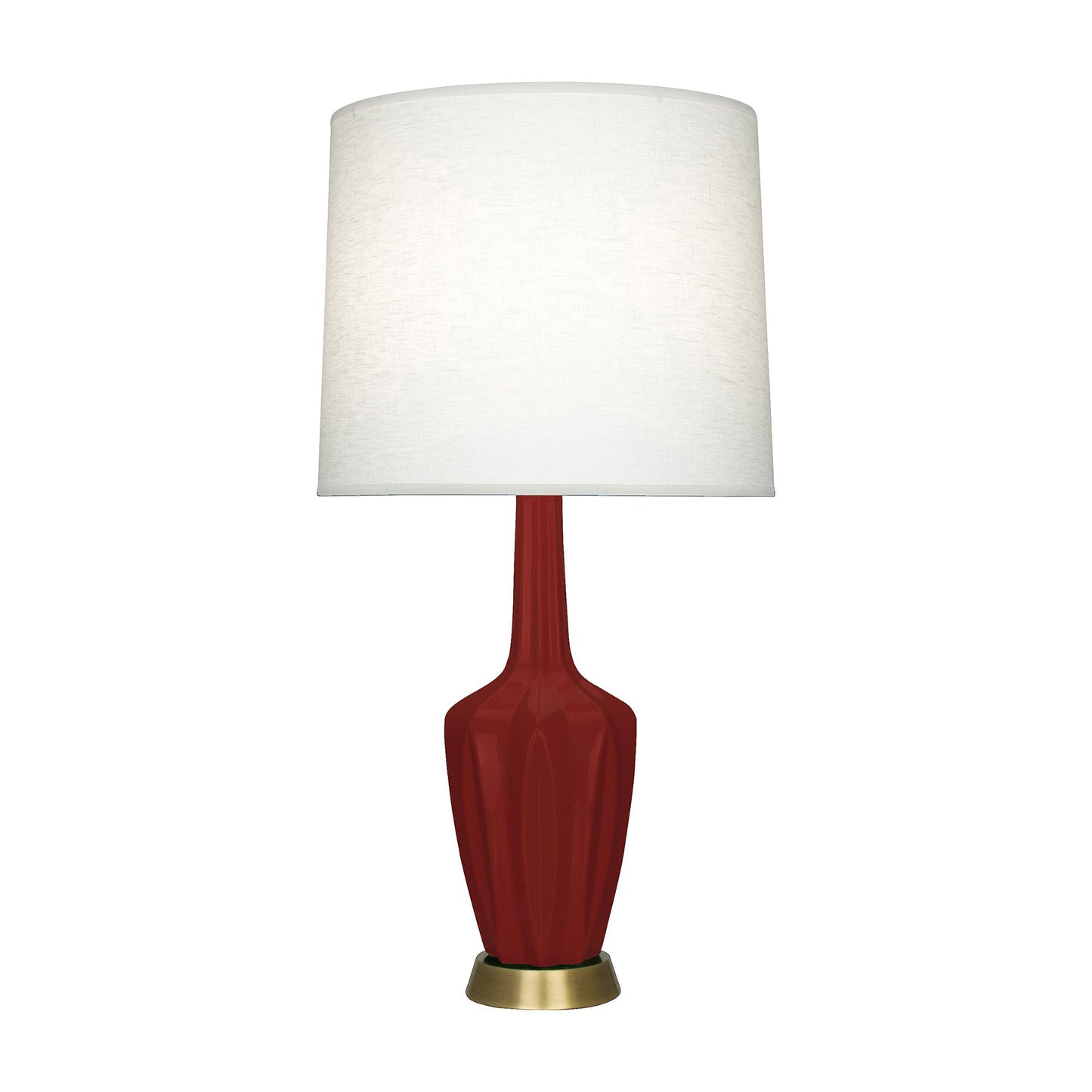 Emma Table Lamp in Oxblood/Warm Brass (Large).