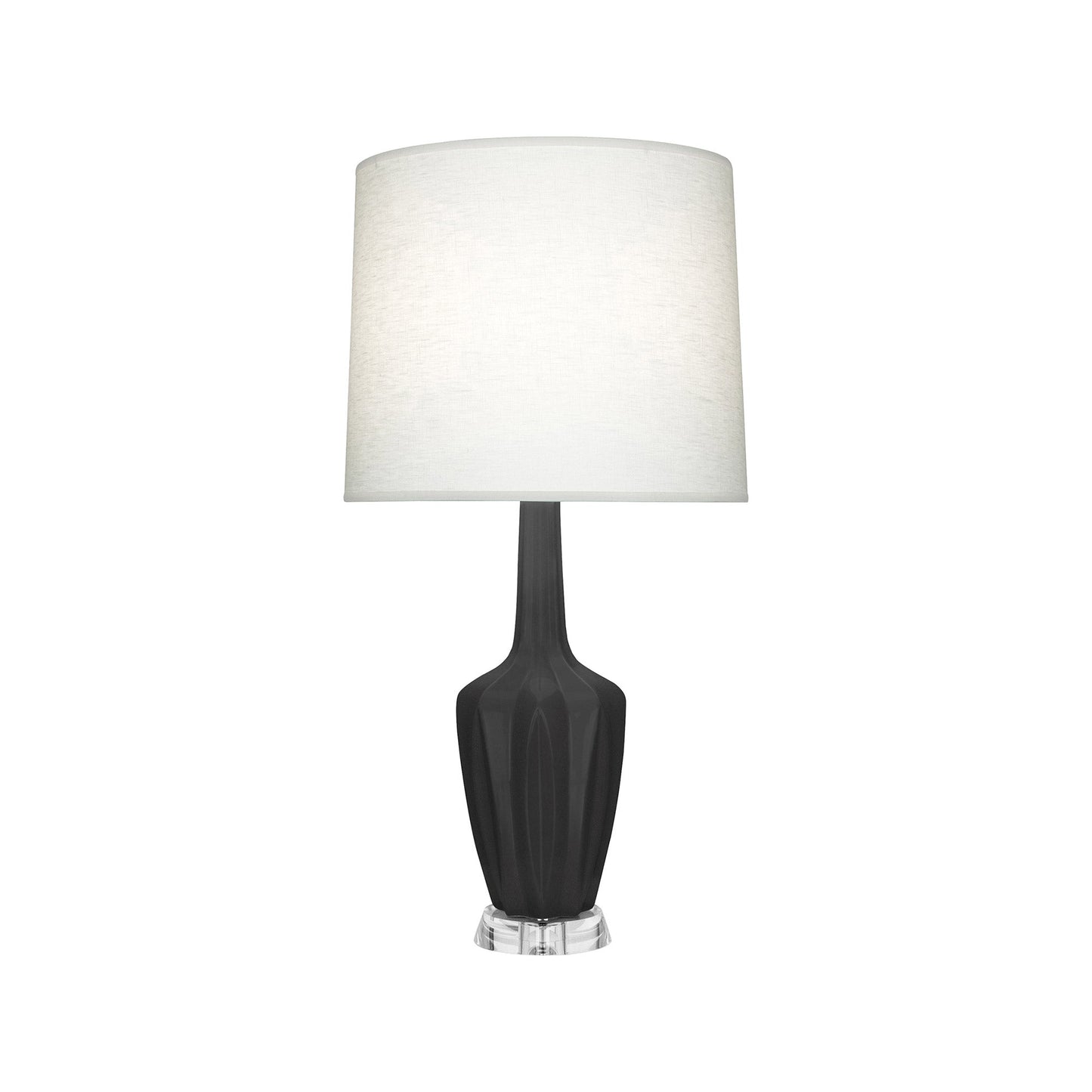 Emma Table Lamp in Matte Ash/Polished Nickel (Small).