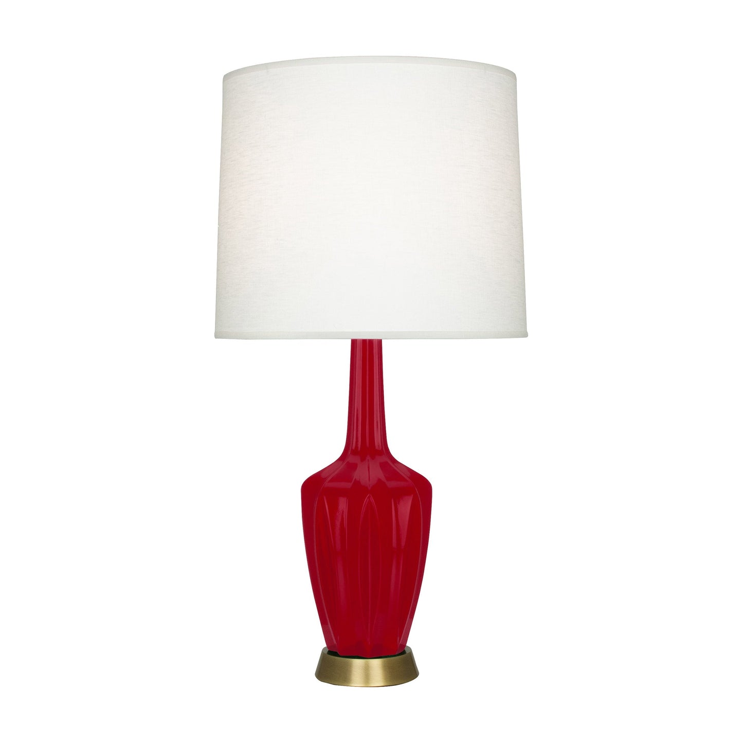 Emma Table Lamp in Ruby Red/Warm Brass (Large).