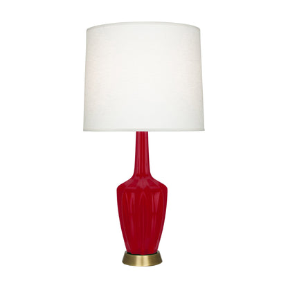 Emma Table Lamp in Ruby Red/Warm Brass (Large).