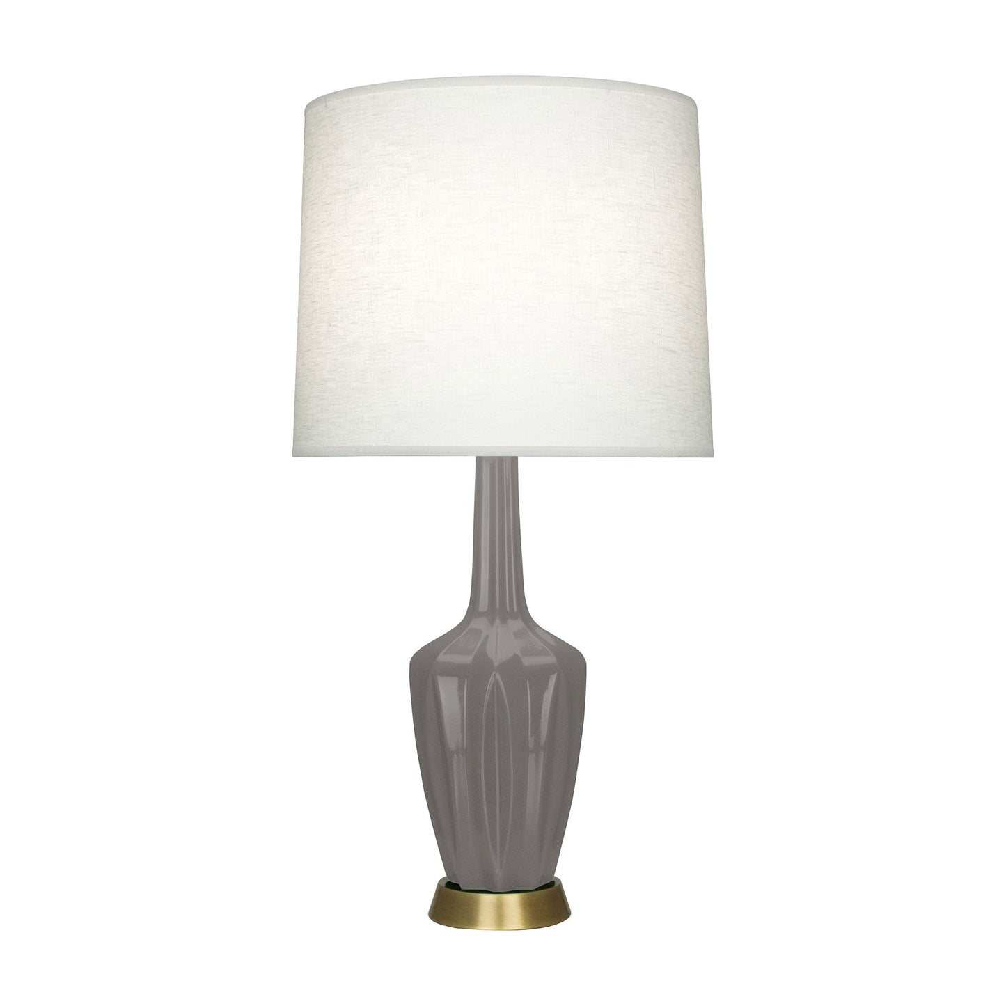 Emma Table Lamp in Smokey Taupe/Warm Brass (Large).