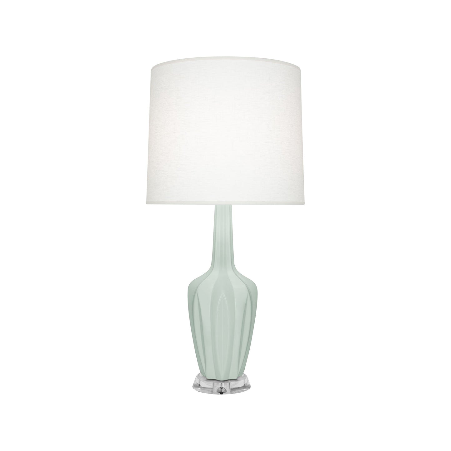 Emma Table Lamp in Matte Celadon/Polished Nickel (Small).