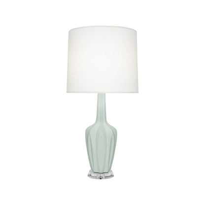 Emma Table Lamp in Matte Celadon/Polished Nickel (Small).