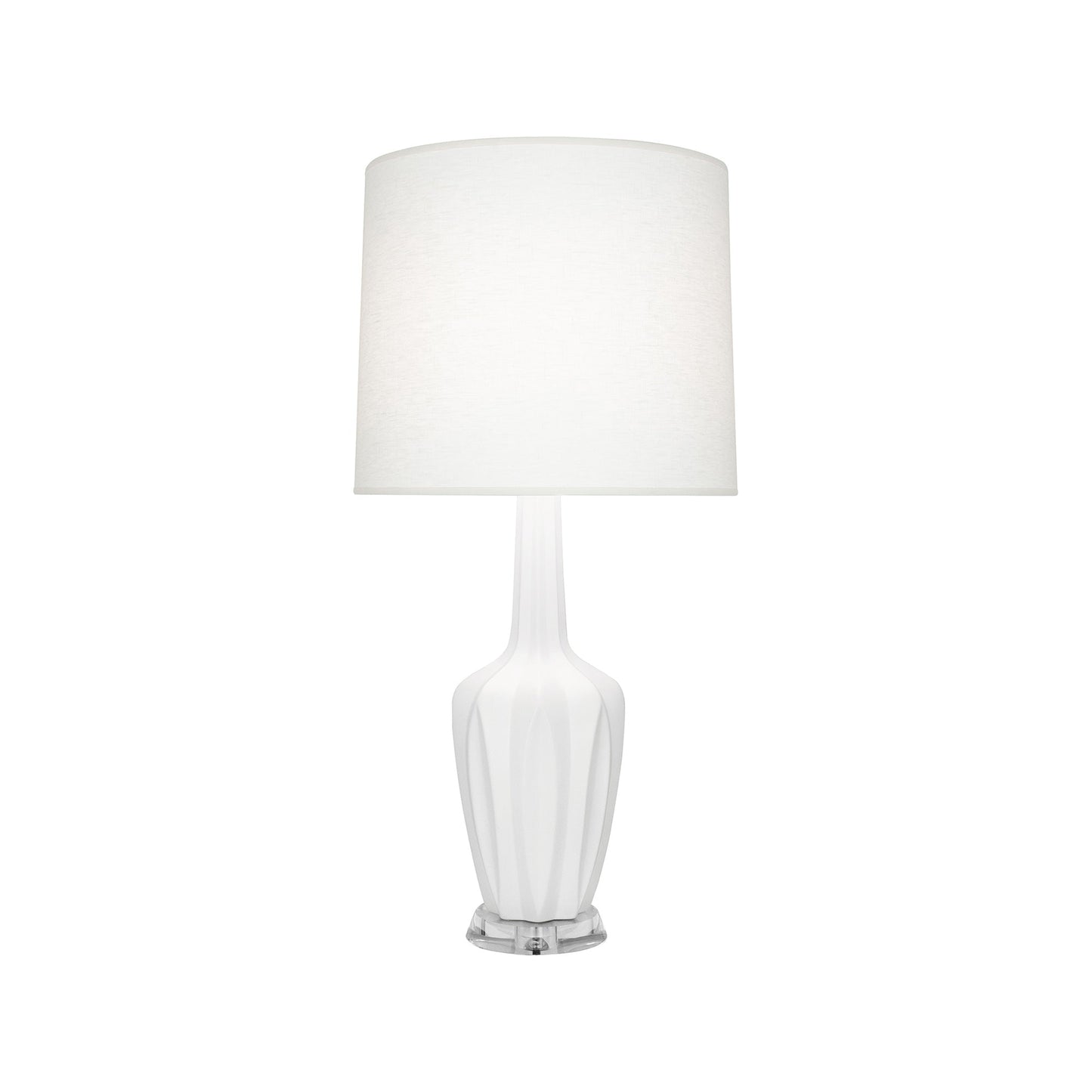 Emma Table Lamp in Matte Lily/Polished Nickel (Small).