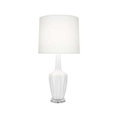 Emma Table Lamp in Matte Lily/Polished Nickel (Small).