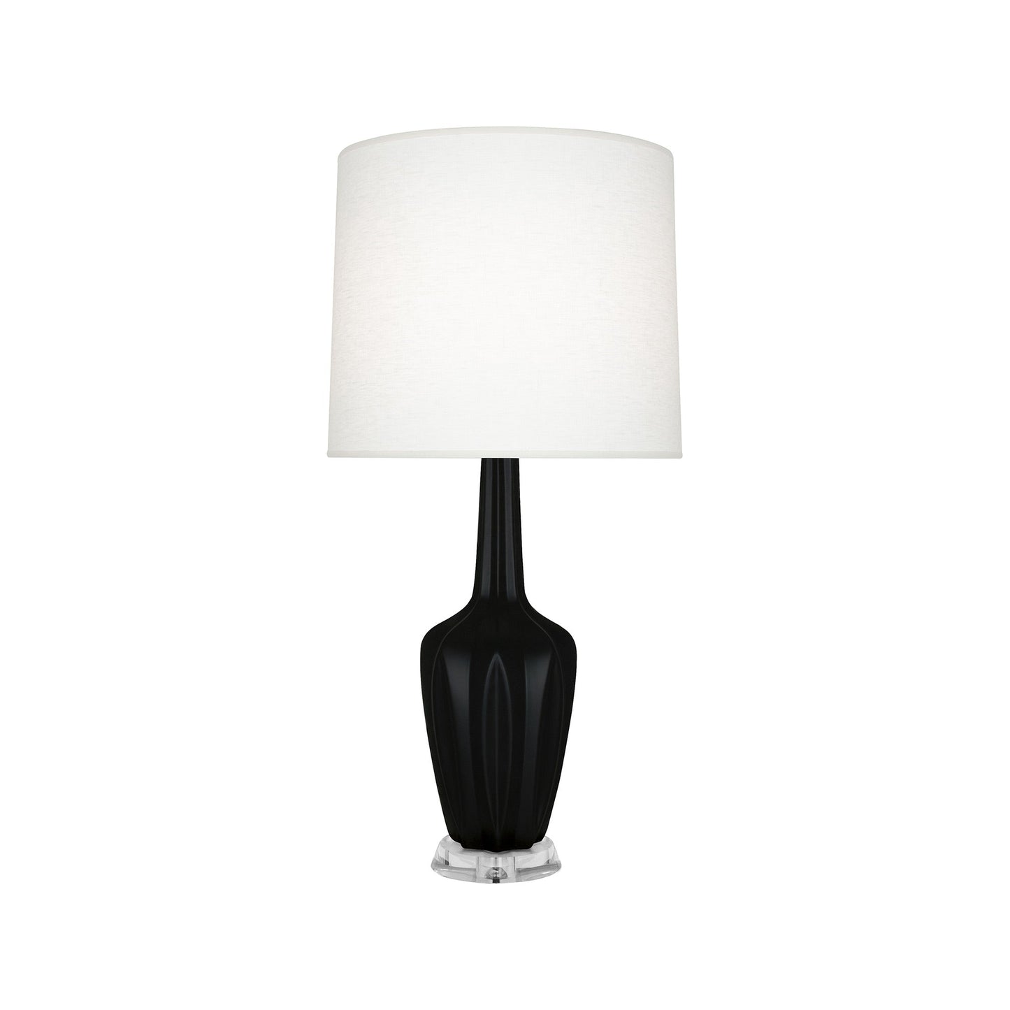 Emma Table Lamp in Matte Obsidian/Polished Nickel (Small).