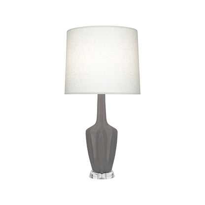 Emma Table Lamp in Matte Smokey Taupe/Polished Nickel (Small).
