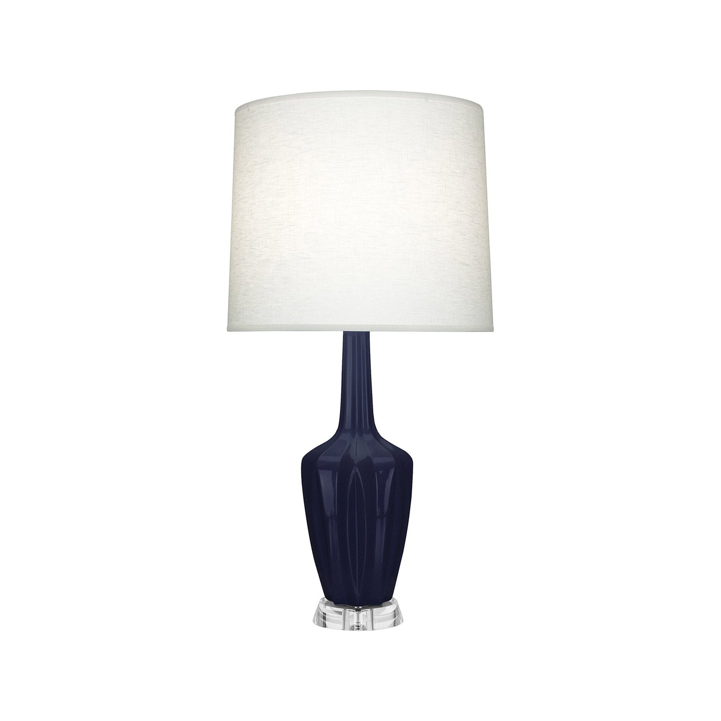 Emma Table Lamp in Midnight Blue/Polished Nickel (Small).