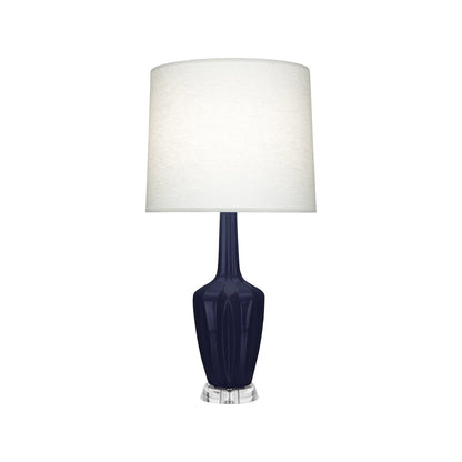 Emma Table Lamp in Midnight Blue/Polished Nickel (Small).