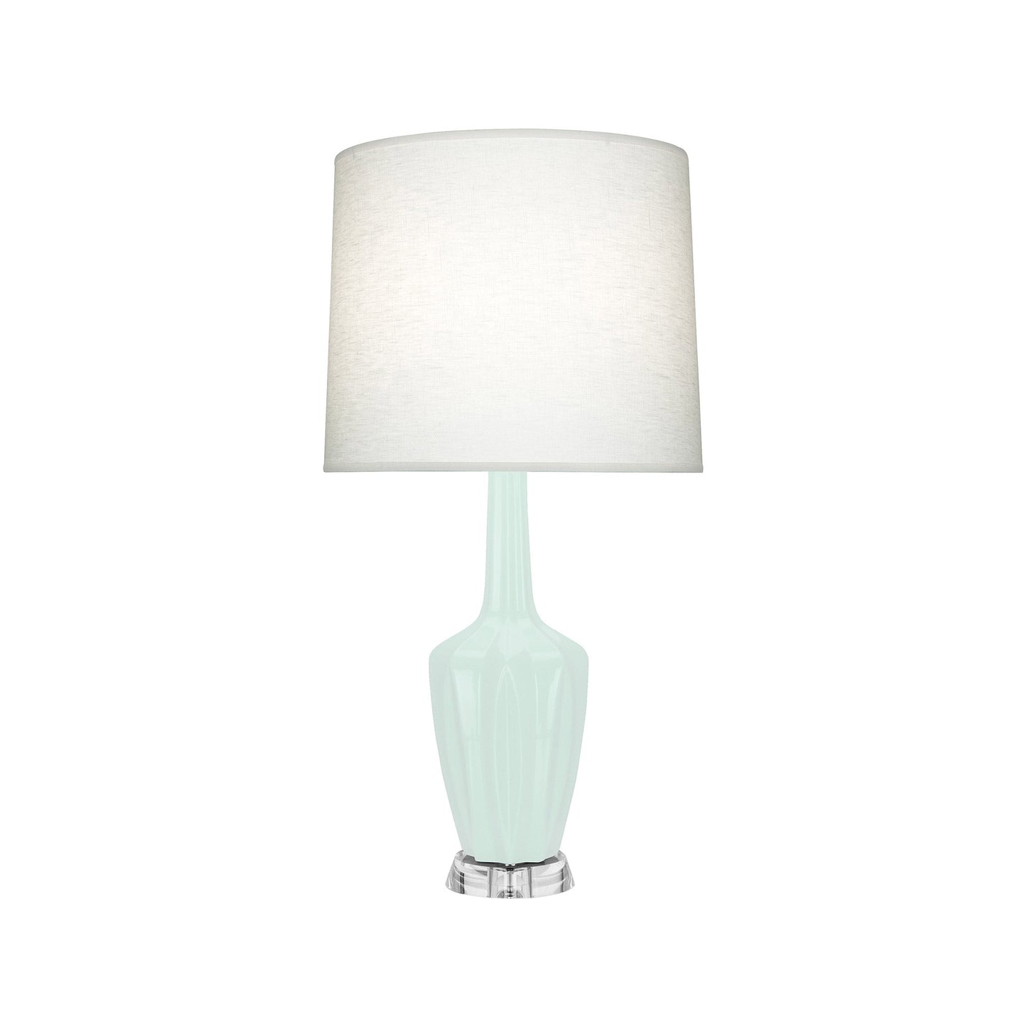 Emma Table Lamp in Mint/Polished Nickel (Small).