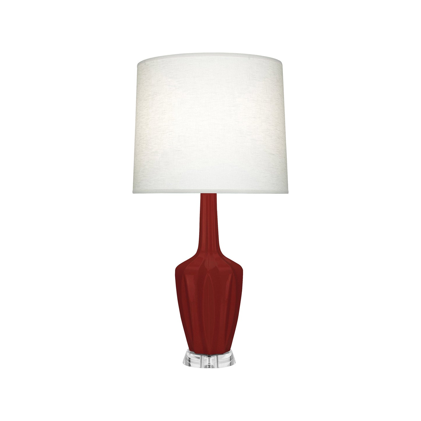 Emma Table Lamp in Oxblood/Polished Nickel (Small).