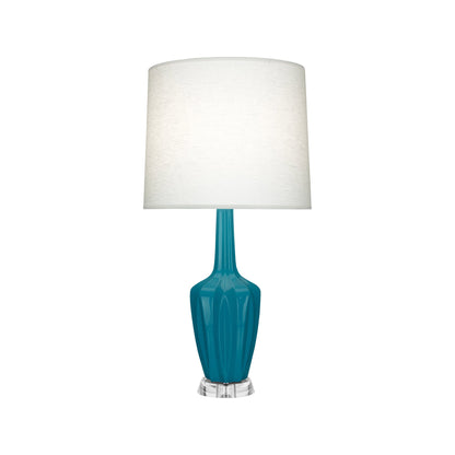 Emma Table Lamp in Peacock/Polished Nickel (Small).