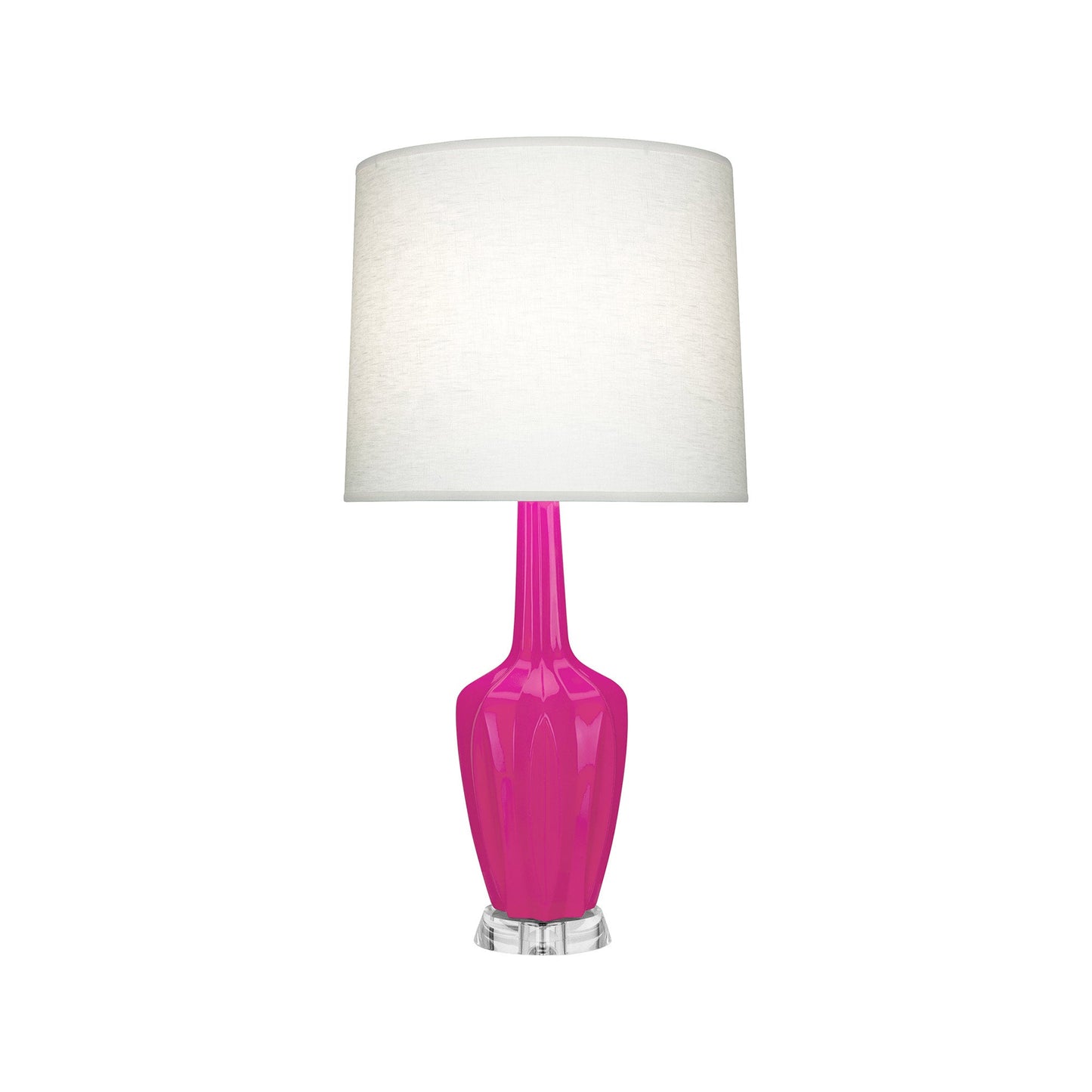 Emma Table Lamp in Razzle Rose/Polished Nickel (Small).