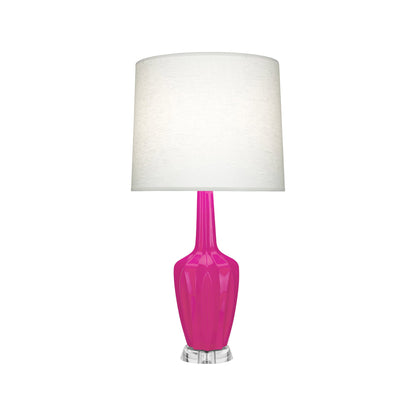 Emma Table Lamp in Razzle Rose/Polished Nickel (Small).
