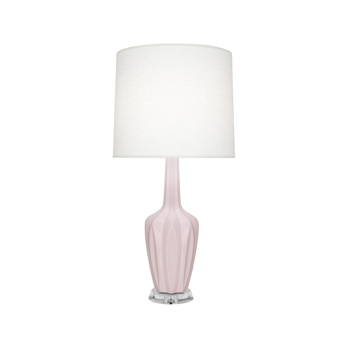 Emma Table Lamp in Rose Water/Polished Nickel (Small).