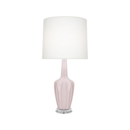 Emma Table Lamp in Rose Water/Polished Nickel (Small).