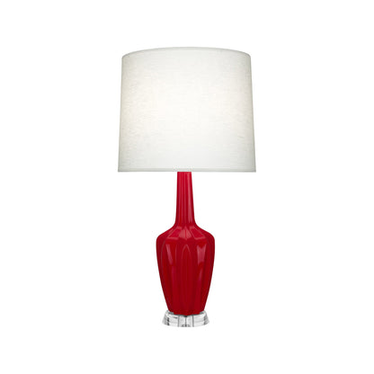 Emma Table Lamp in Ruby Red/Polished Nickel (Small).