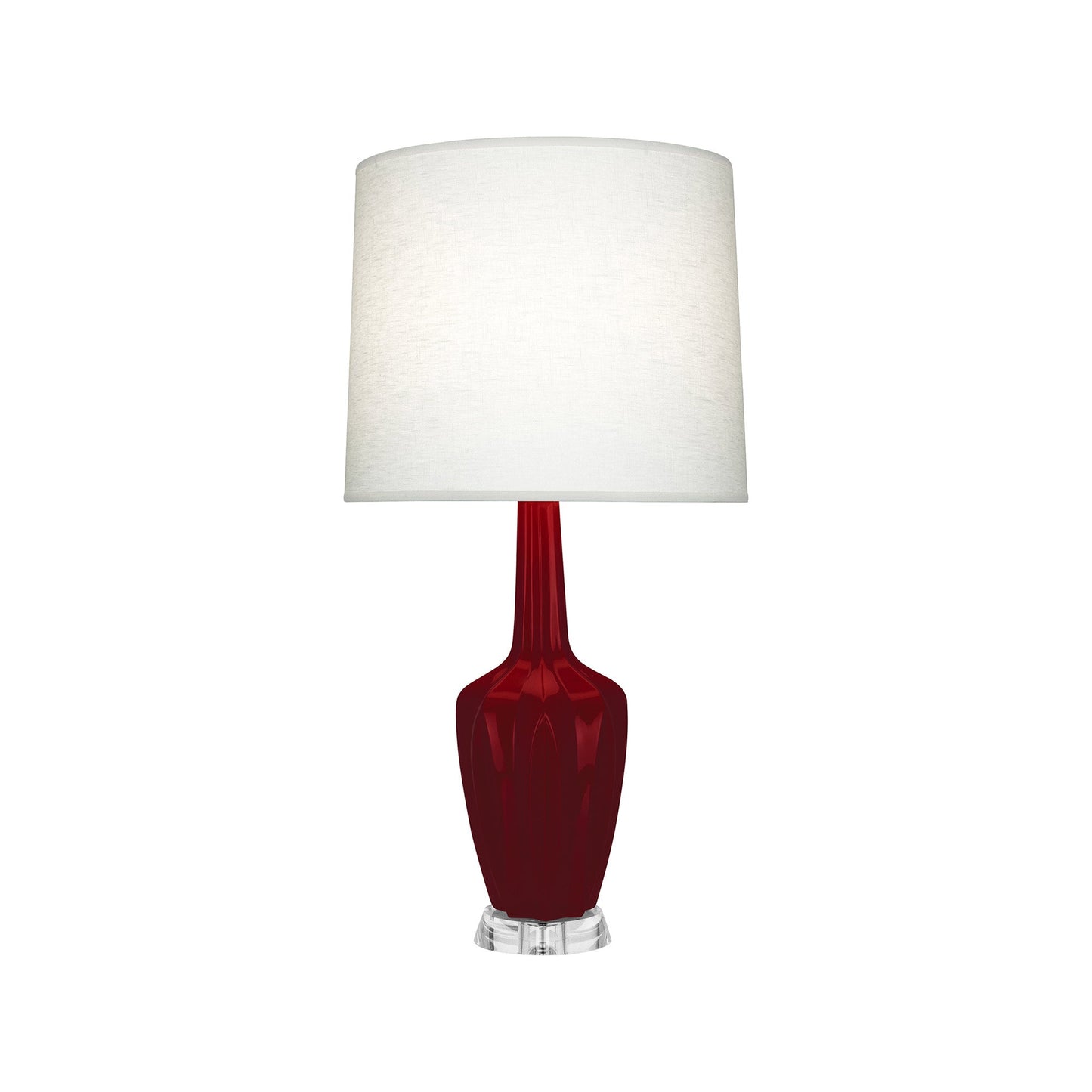 Emma Table Lamp in Sangria/Polished Nickel (Small).